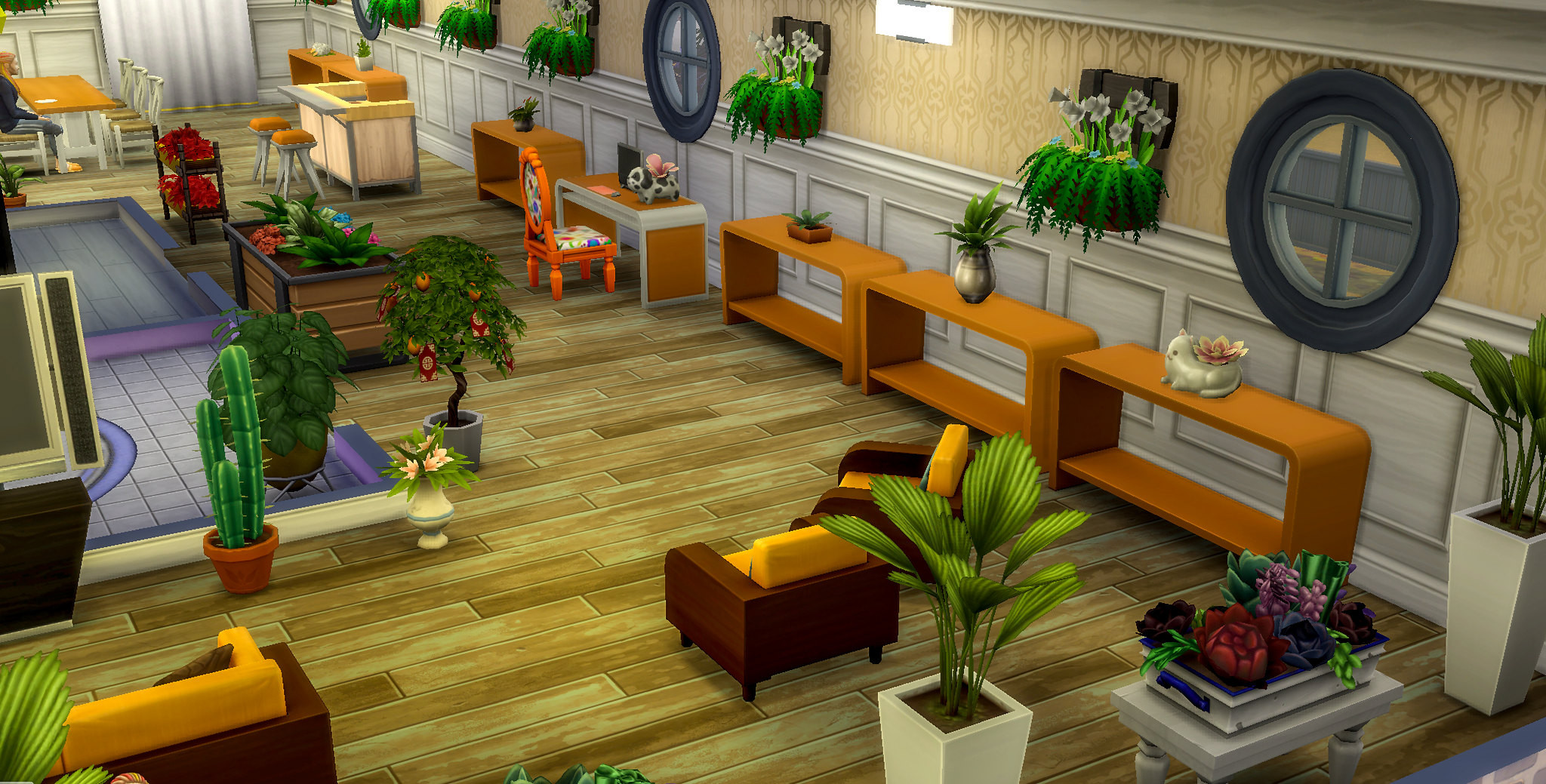 sims 4 room with flowers